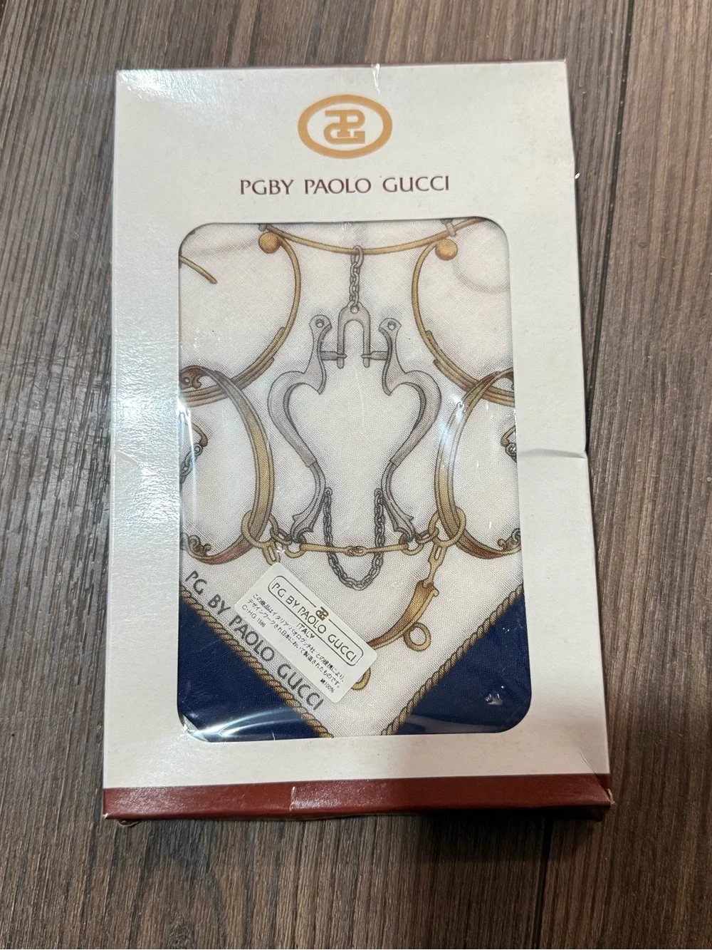 Vintage Paolo Gucci Italy Silk Bandana Handkerchief Pocket Square NIB Rare
